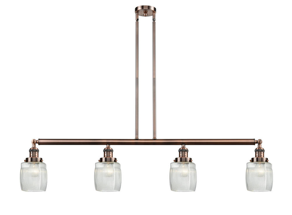 Colton - 4 Light - 50 inch - Antique Copper - Stem Hung - Island Light