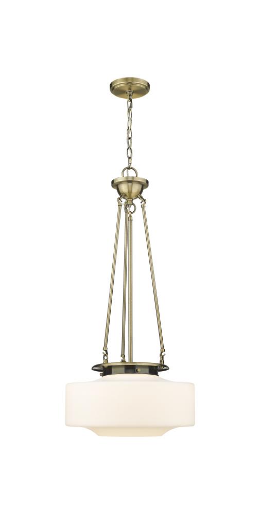 Bridgeton - 1 Light - 16 inch - Antique Brass - Chain Hung - Pendant