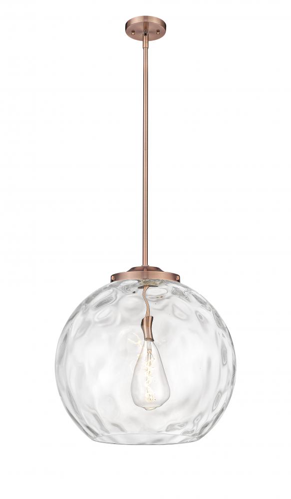 Athens Water Glass - 1 Light - 18 inch - Antique Copper - Cord hung - Pendant
