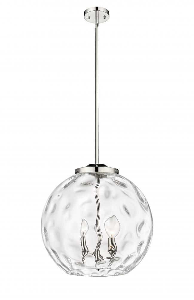 Athens Water Glass - 3 Light - 16 inch - Polished Nickel - Cord hung - Pendant