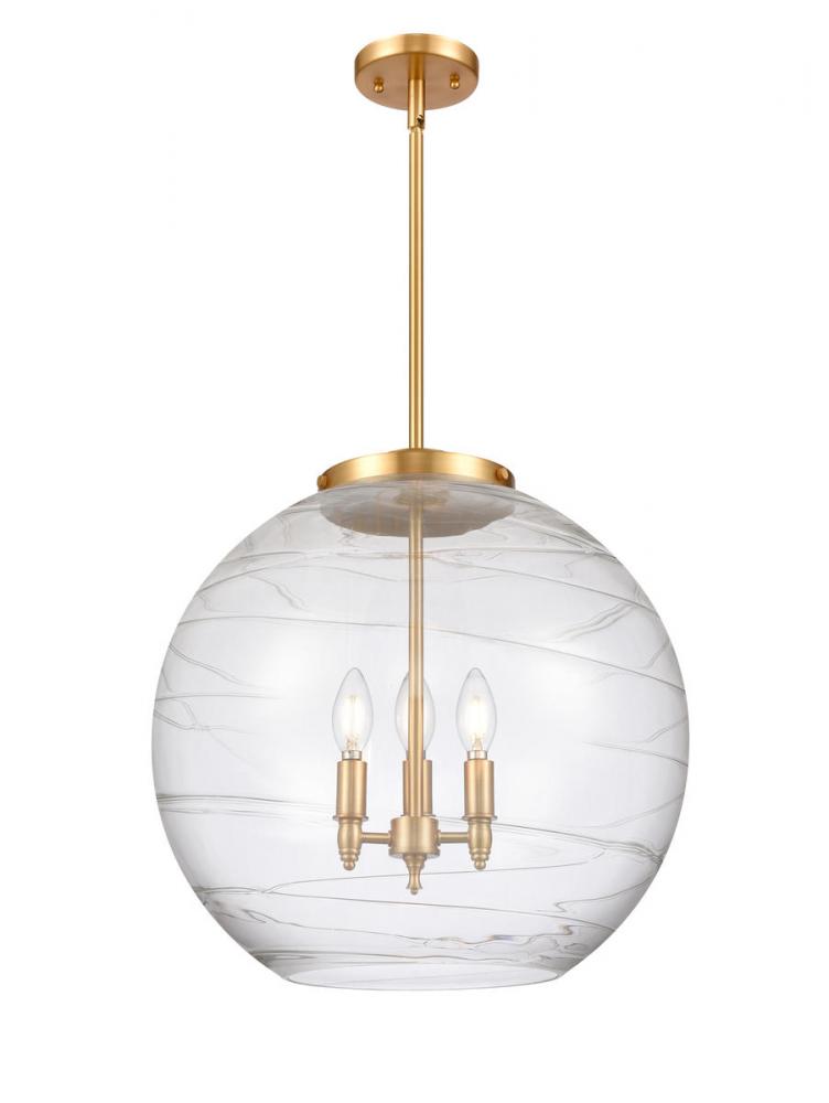 Athens Deco Swirl - 3 Light - 18 inch - Satin Gold - Cord hung - Pendant