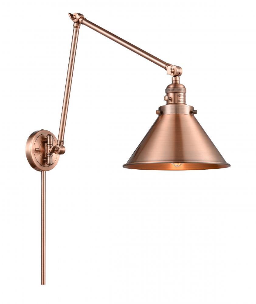 Briarcliff - 1 Light - 10 inch - Antique Copper -Adjustable Swing Arm