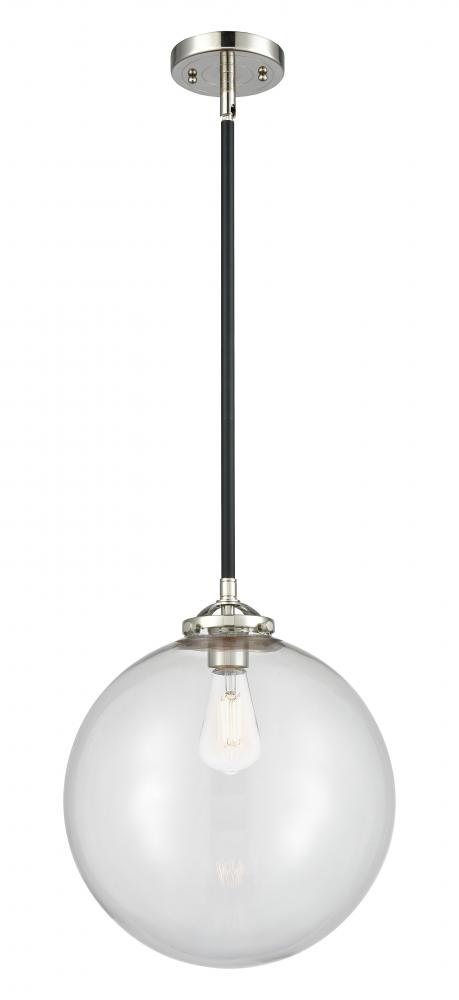Beacon - 1 Light - 12 inch - Black Polished Nickel - Stem hung - Mini Pendant