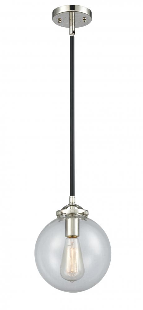 Beacon - 1 Light - 8 inch - Black Polished Nickel - Stem hung - Mini Pendant