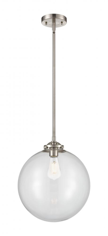 Beacon - 1 Light - 12 inch - Brushed Satin Nickel - Stem hung - Mini Pendant