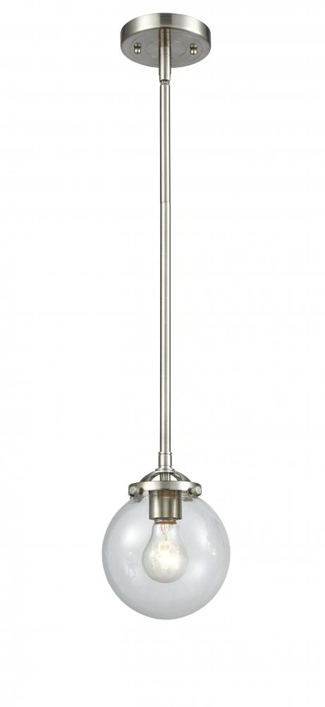Beacon - 1 Light - 6 inch - Brushed Satin Nickel - Stem hung - Mini Pendant