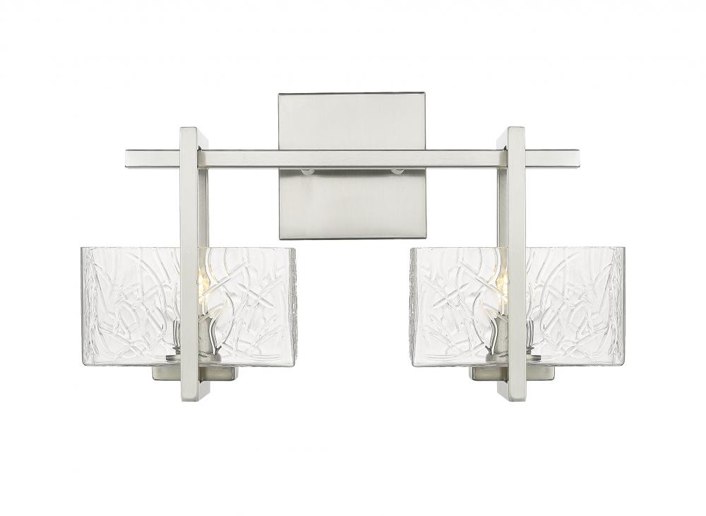 Striate - 2 Light - 15 inch - Satin Nickel - Bath Vanity Light