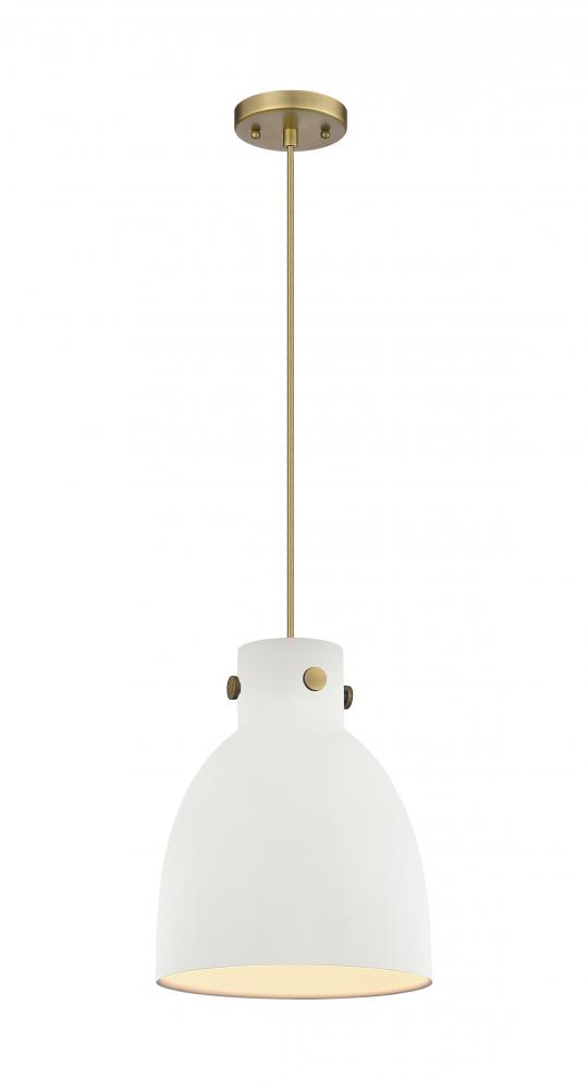 Newton Bell - 1 Light - 10 inch - Brushed Brass - Cord hung - Pendant