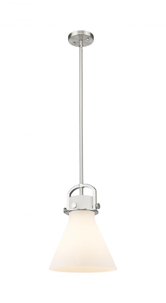 Newton Cone - 1 Light - 10 inch - Satin Nickel - Mini Pendant