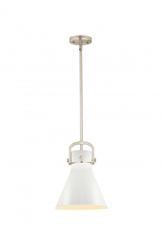 Newton Cone - 1 Light - 10 inch - Satin Nickel - Mini Pendant