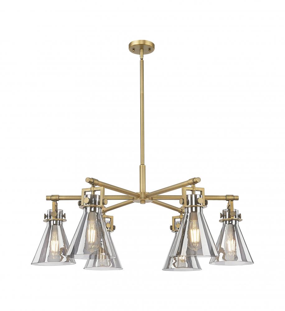 Newton Cone - 6 Light - 26 inch - Brushed Brass - Chandelier