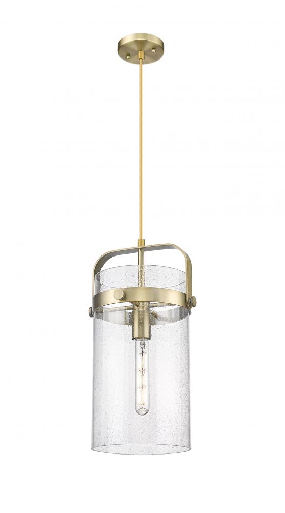 Pilaster - 1 Light - 8 inch Glass - Brushed Brass - Pendant