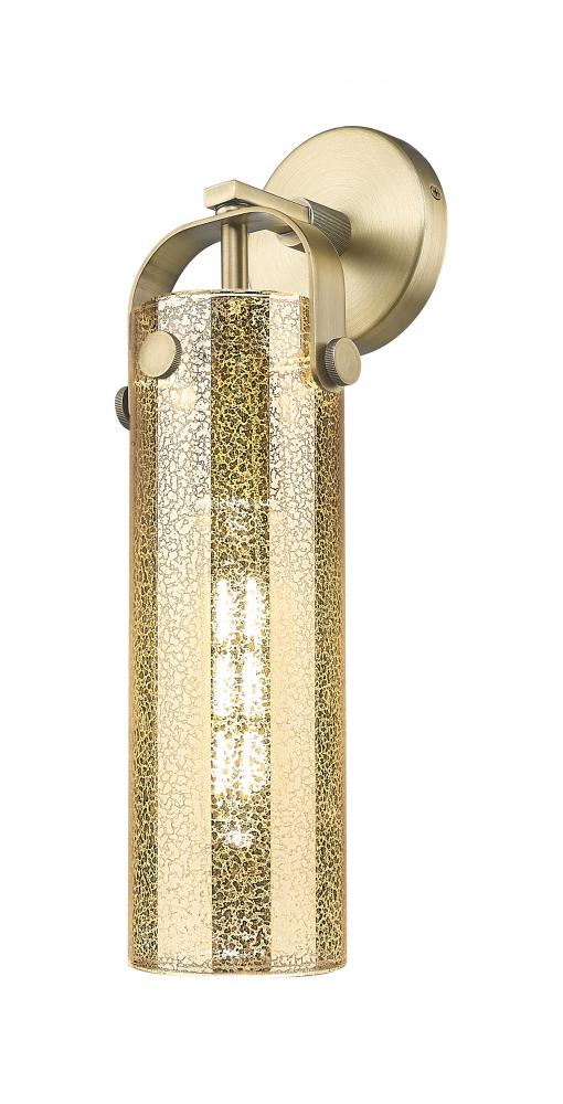 Pilaster - 1 Light - 4 inch Glass - Brushed Brass - Sconce