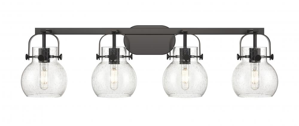 Pilaster II Sphere - 4 Light - 37 inch - Matte Black - Bath Vanity Light