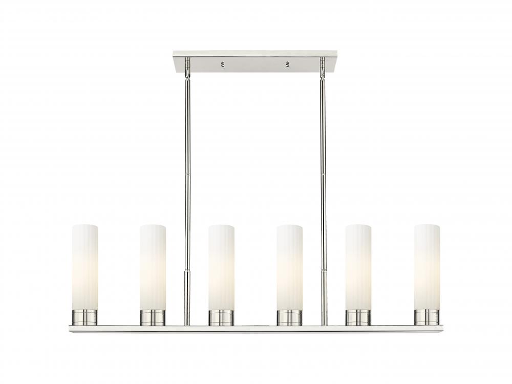 Empire - 6 Light - 44 inch - Polished Nickel - Linear Pendant