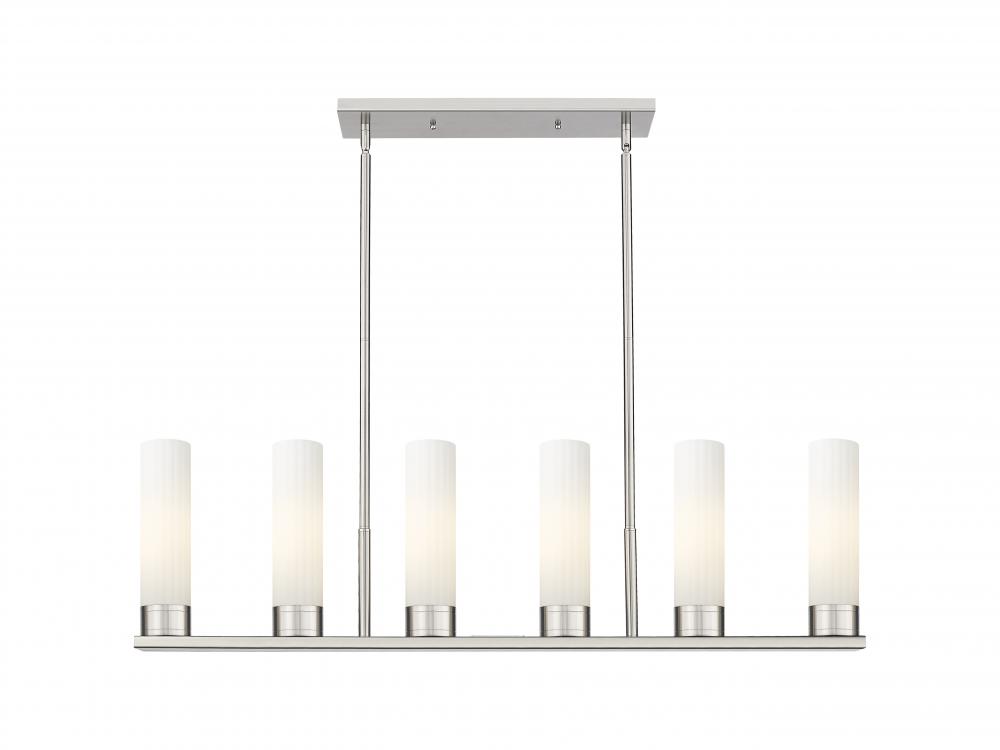 Empire - 6 Light - 44 inch - Satin Nickel - Linear Pendant