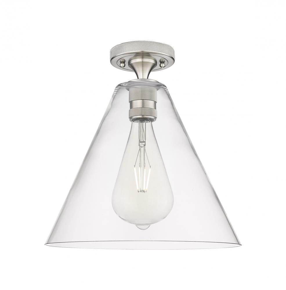 Crown Point - 1 Light - 12 inch - Satin Nickel - Flush Mount