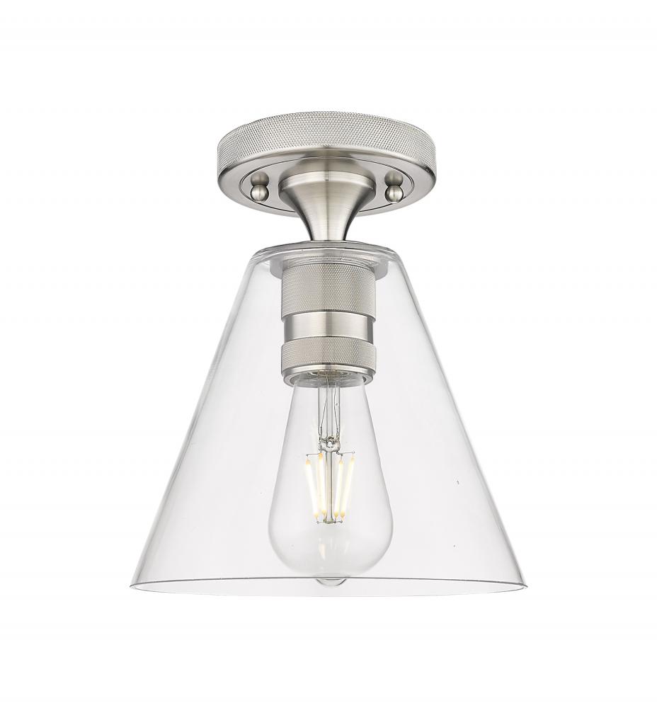 Crown Point - 1 Light - 8 inch - Satin Nickel - Flush Mount