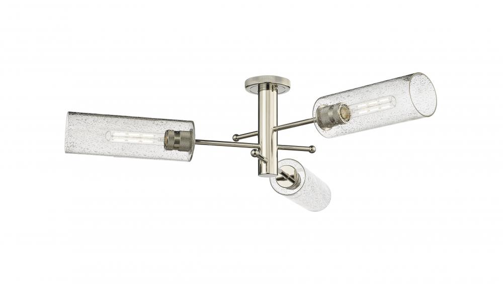 Crown Point - 3 Light - 34 inch - Polished Nickel - Semi-Flush Mount