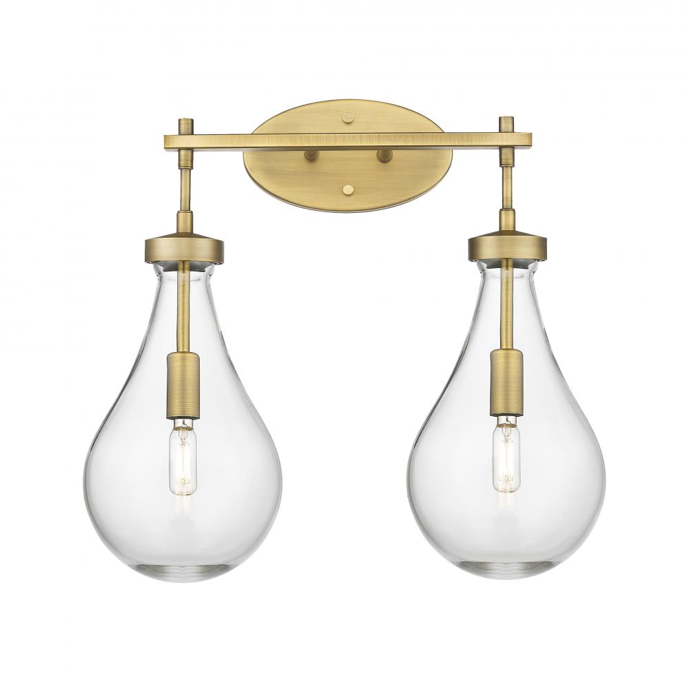 Owego - 2 Light - 17 inch - Brushed Brass - Bath Vanity Light