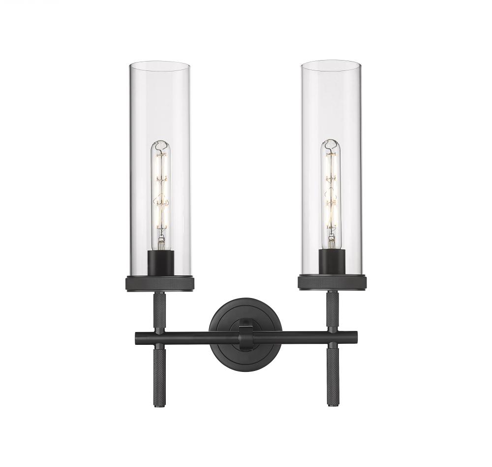 Lincoln - 2 Light - 14 inch - Matte Black - Bath Vanity Light