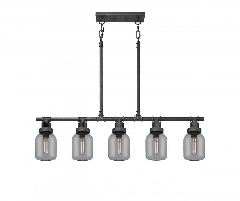 Somers - 5 Light - 43 inch - Weathered Zinc - Linear Pendant