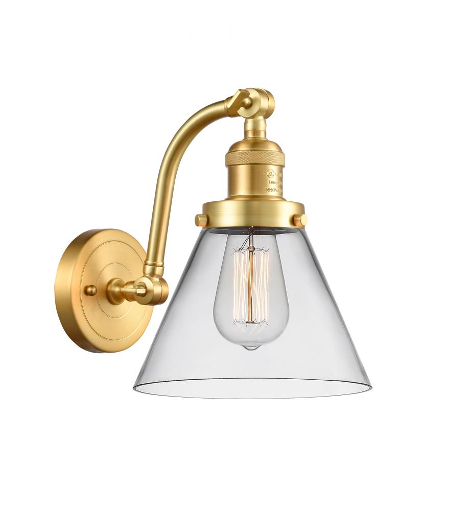 Cone - 1 Light - 8 inch - Satin Gold - Adjustable Sconce