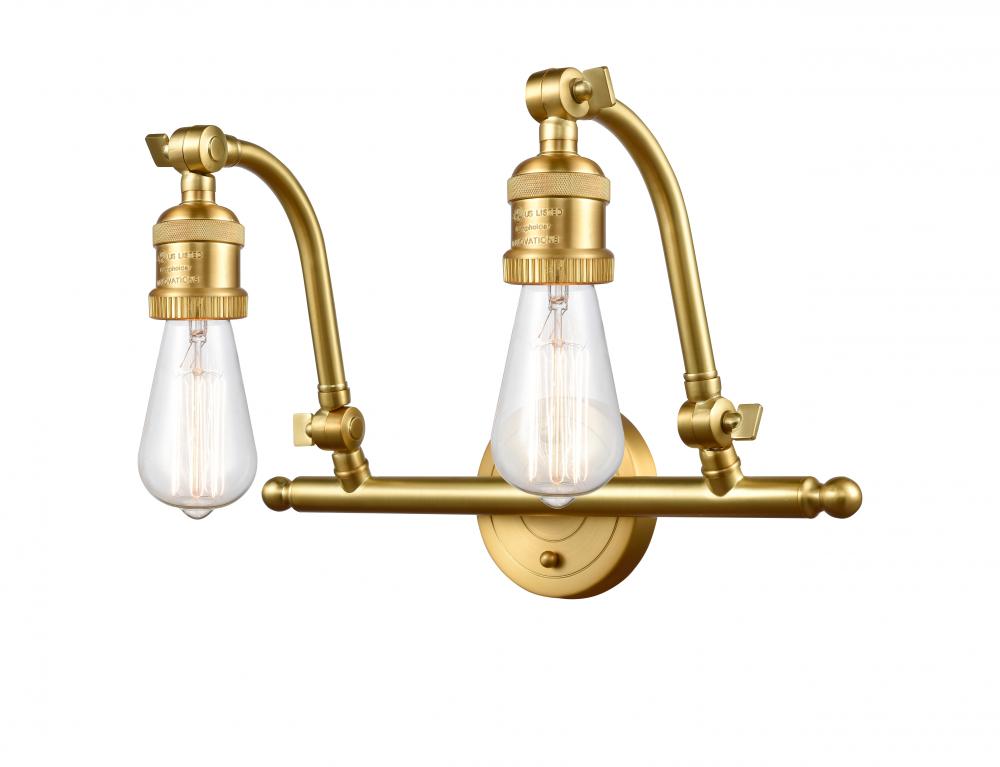 Double Swivel - 2 Light - 18 inch - Satin Gold - Bath Vanity Light
