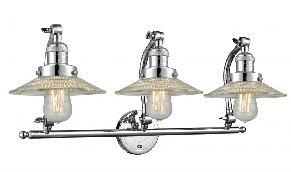 Halophane - 3 Light - 28 inch - Polished Chrome - Adjustable Bath Vanity Light