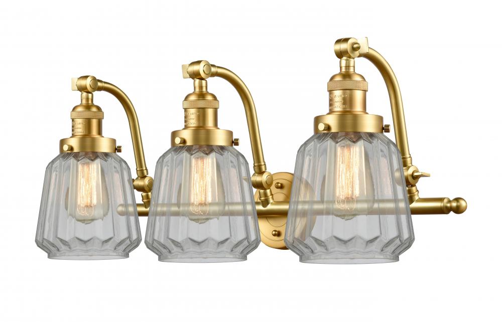 Chatham - 3 Light - 28 inch - Satin Gold - Adjustable Bath Vanity Light