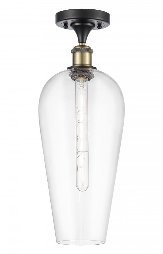 Chelsea - 1 Light - 8 inch - Black Antique Brass - Semi-Flush Mount