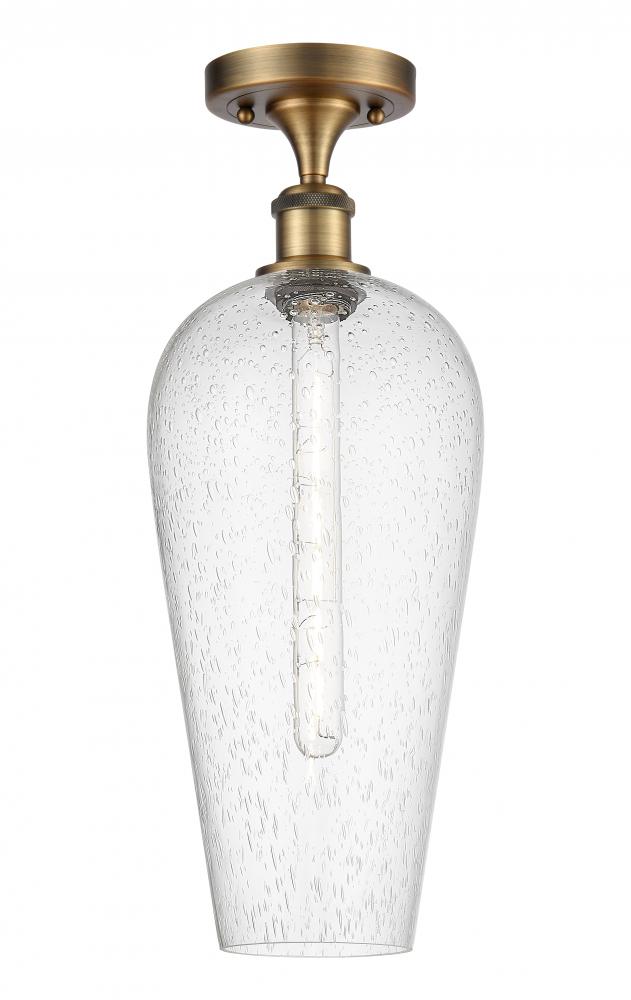 Chelsea - 1 Light - 8 inch - Brushed Brass - Semi-Flush Mount