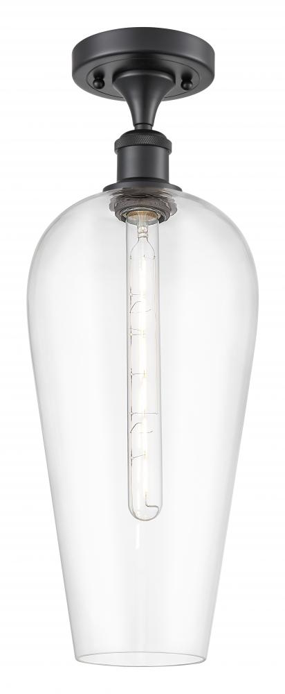 Chelsea - 1 Light - 8 inch - Matte Black - Semi-Flush Mount