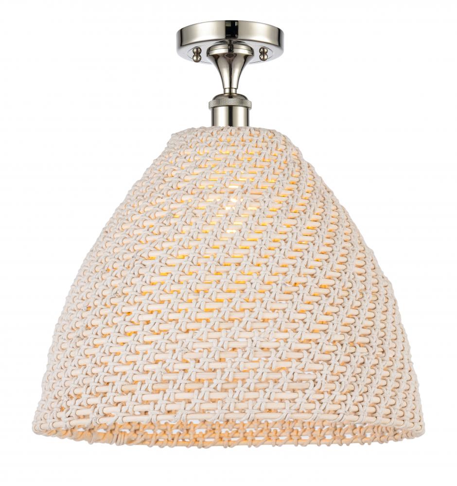 Bristol Natural - 1 Light - 6 inch - Polished Nickel - Semi-Flush Mount