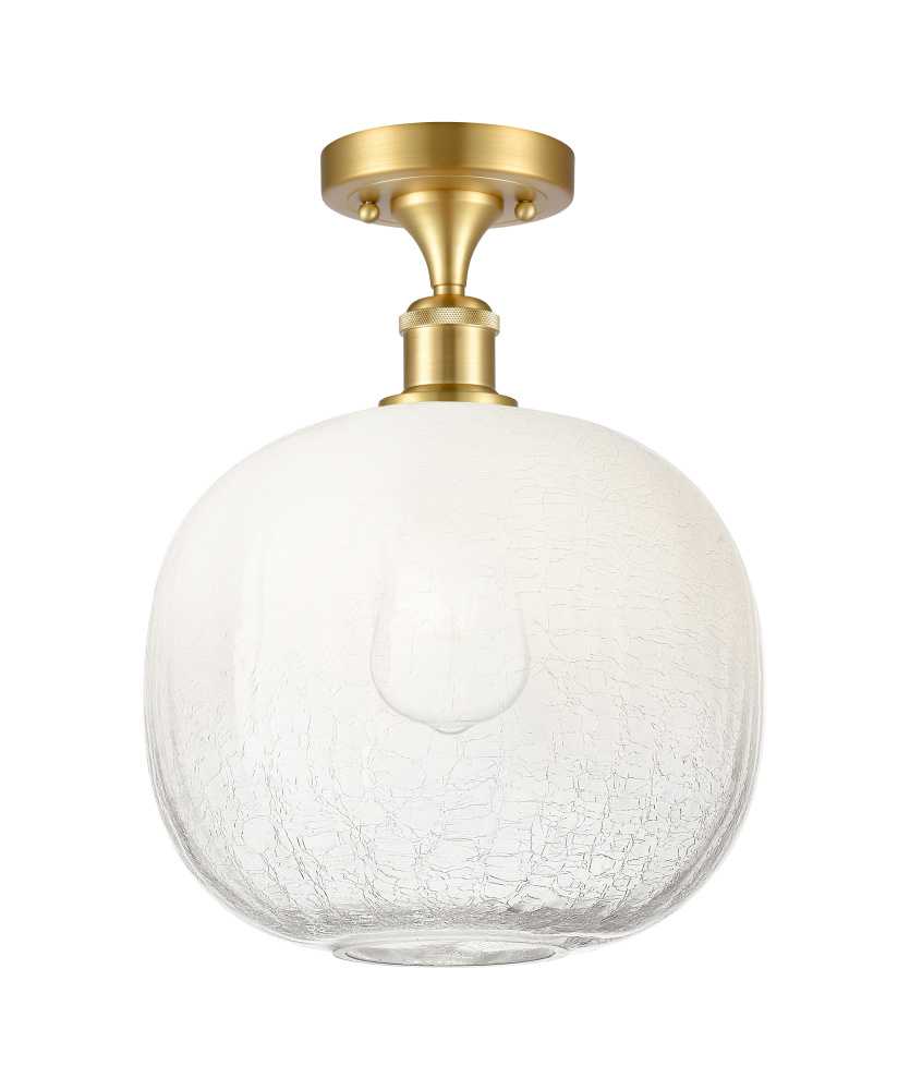 Brookhaven Sphere - 1 Light - 11 inch - Satin Gold - Semi-Flush Mount