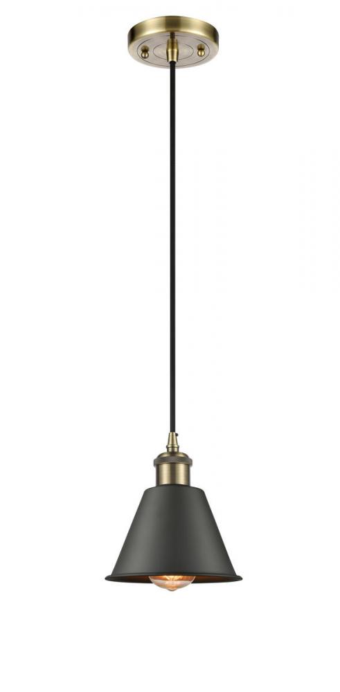 Smithfield - 1 Light - 7 inch - Antique Brass - Cord hung - Mini Pendant