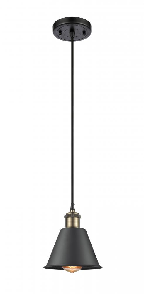 Smithfield - 1 Light - 7 inch - Black Antique Brass - Cord hung - Mini Pendant
