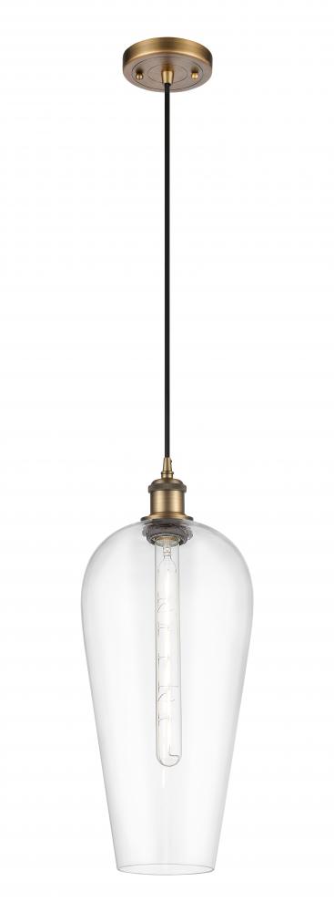 Chelsea - 1 Light - 8 inch - Brushed Brass - Cord hung - Mini Pendant