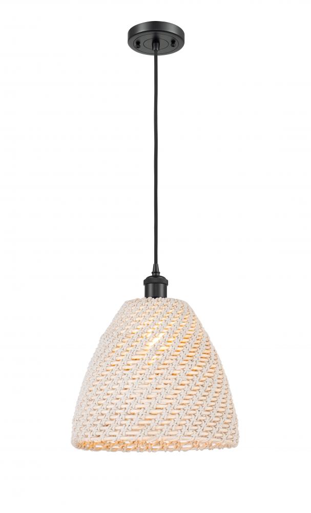 Bristol Natural - 1 Light - 6 inch - Matte Black - Cord hung - Mini Pendant