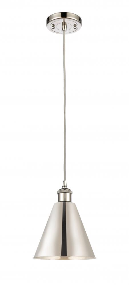 Berkshire - 1 Light - 8 inch - Polished Nickel - Cord hung - Mini Pendant