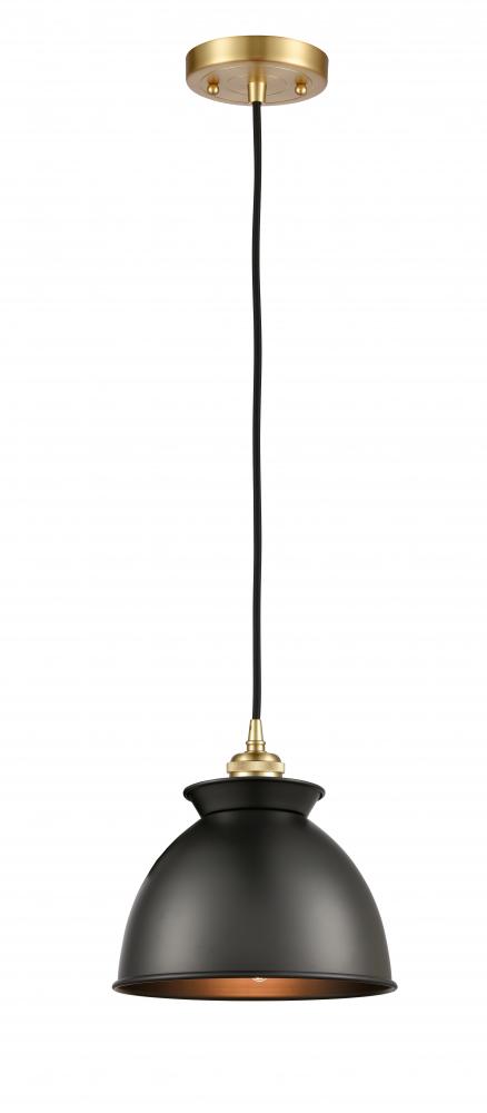 Adirondack - 1 Light - 8 inch - Satin Gold - Cord hung - Mini Pendant