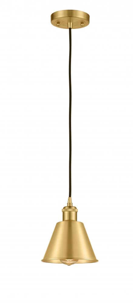 Smithfield - 1 Light - 7 inch - Satin Gold - Cord hung - Mini Pendant