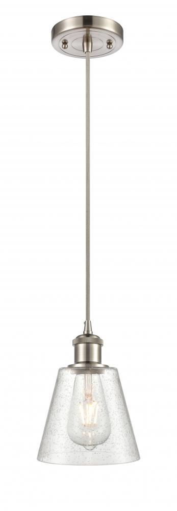Caton - 1 Light - 5 inch - Brushed Satin Nickel - Cord hung - Mini Pendant
