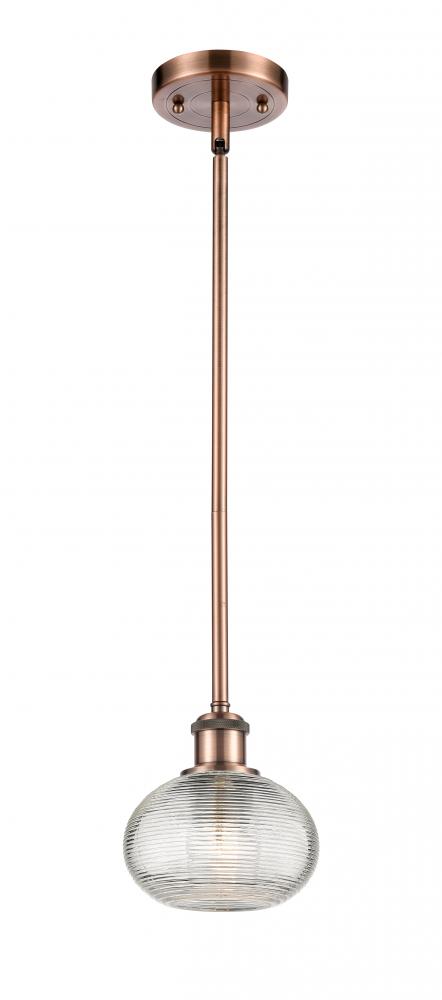Ithaca - 1 Light - 6 inch - Antique Copper - Mini Pendant