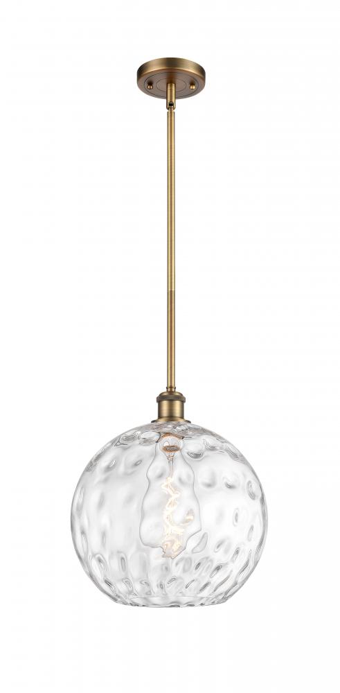 Athens Water Glass - 1 Light - 12 inch - Brushed Brass - Mini Pendant