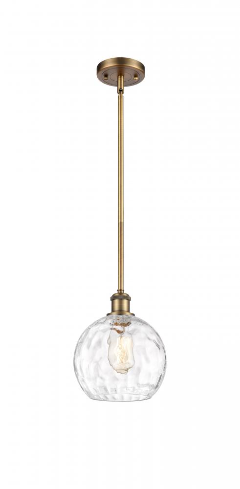 Athens Water Glass - 1 Light - 8 inch - Brushed Brass - Mini Pendant