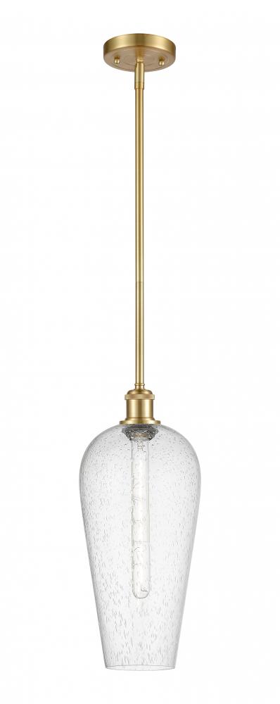 Chelsea - 1 Light - 8 inch - Satin Gold - Stem hung - Mini Pendant