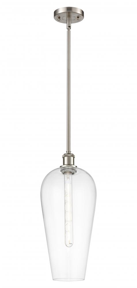 Chelsea - 1 Light - 8 inch - Brushed Satin Nickel - Stem hung - Mini Pendant