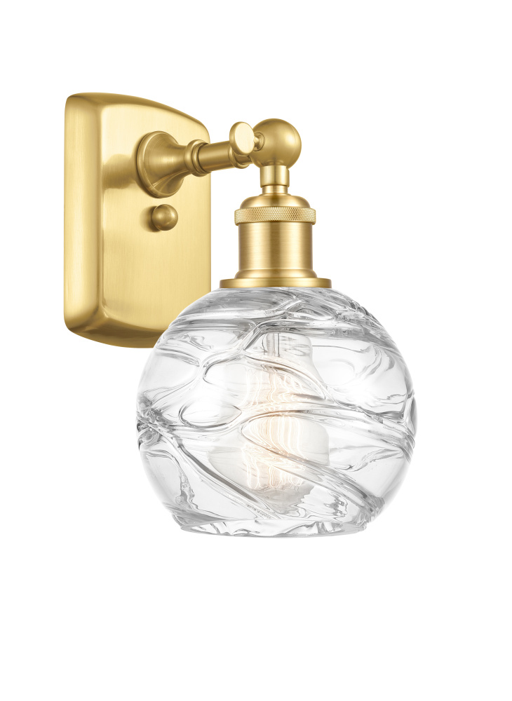 Athens Deco Swirl - 1 Light - 6 inch - Satin Gold - Sconce