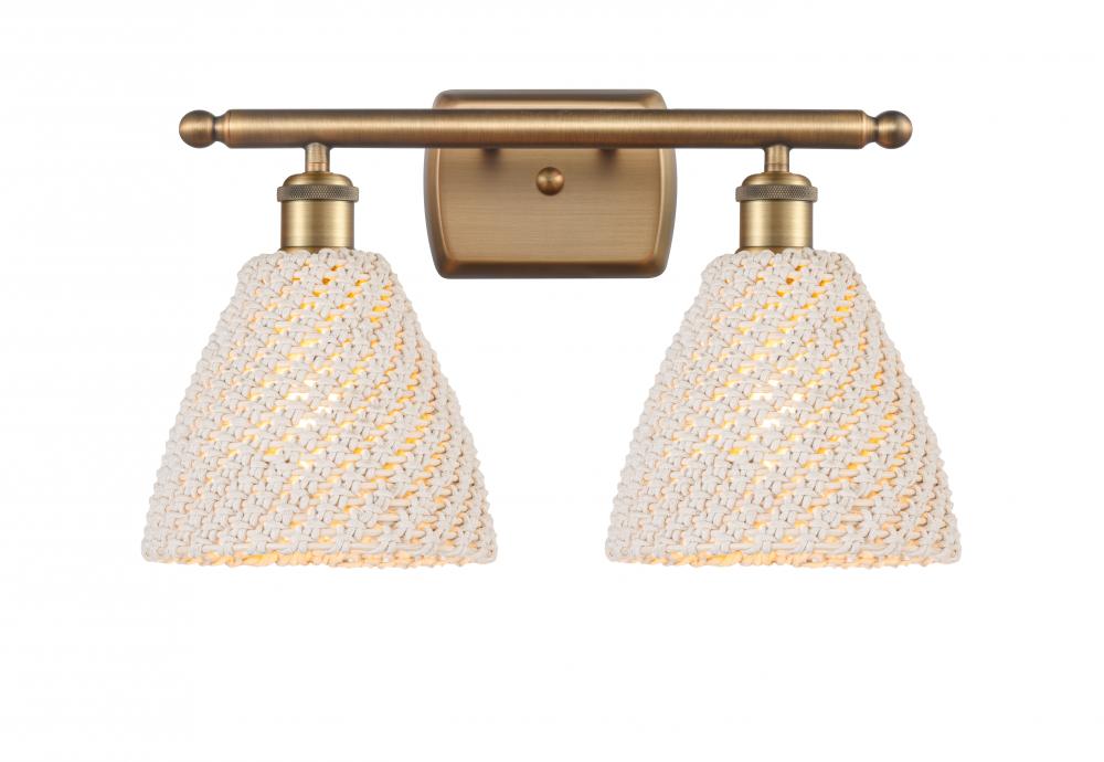 Bristol Natural - 2 Light - 18 inch - Brushed Brass - Bath Vanity Light